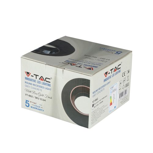 Süllyesztett mennyezeti lámpatest GU10, kerek szürke/rózsa arany VT-862 V-TAC - 5 év garancia