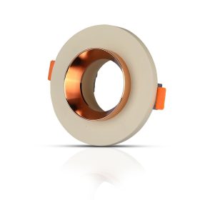   Süllyesztett mennyezeti lámpatest GU10 fűzőlyukkal, kerek fehér/rózsa arany VT-862 V-TAC - 5 év garancia