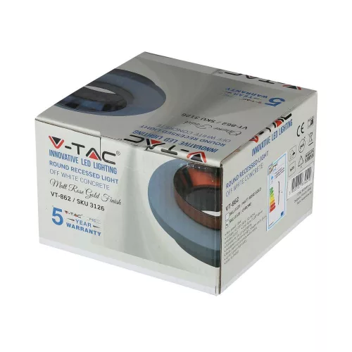 Süllyesztett mennyezeti lámpatest, GU10 lyuk, kerek, bézs/króm VT-862 V-TAC - 5 év garancia