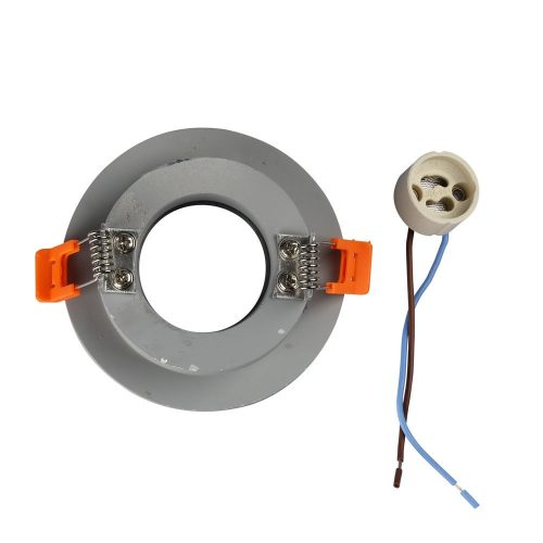 Süllyesztett mennyezeti lámpatest GU10 fűzőlyuk, kerek szürke/króm VT-862 V-TAC - 5 év garancia