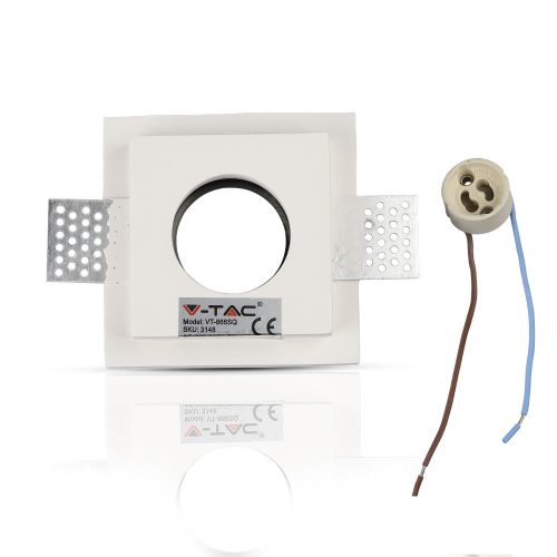 Süllyesztett mennyezeti lámpatest GU10 fűzőlyuk négyzet fehér/fekete VT-866 V-TAC - 5 év garancia