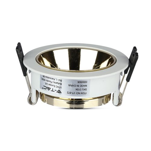 Süllyesztett mennyezeti rögzítő GU10 fűzőlyukkal, kerek fehér/arany VT-872 V-TAC