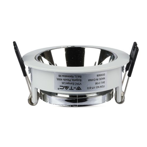 Süllyesztett mennyezeti lámpatest GU10 fűzőlyuk, kerek fehér/króm VT-872 V-TAC