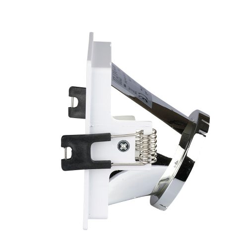 Süllyesztett mennyezeti lámpatest GU10 fűzőlyuk négyzet fehér/króm VT-875 V-TAC