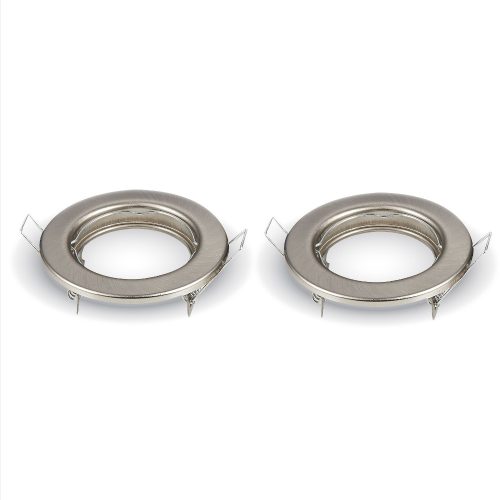 Mennyezeti lámpatest, süllyesztett, GU10-es fűzőlyuk, kerek, szatén nikkel, VT-778 V-TAC, 2 db.