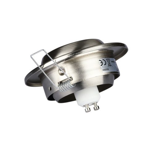 Mennyezeti lámpatest, süllyesztett rögzítés, GU10 fűzőlyuk, kerek, szatén nikkel, VT-780 V-TAC