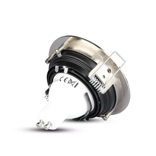 Süllyesztett mennyezeti lámpatest GU10 kerek szatén nikkel VT-781 V-TAC