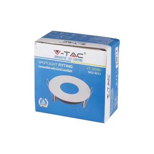 Mennyezeti lámpatest süllyesztett GU10 kerek fehér VT-785 V-TAC