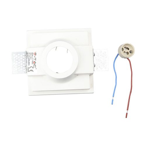 Süllyesztett mennyezeti lámpatest GU10 négyzet, fehér VT-776 V-TAC