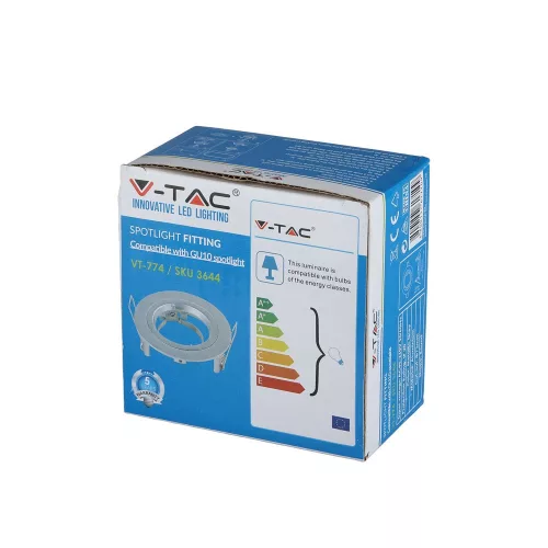 Süllyesztett mennyezeti lámpatest GU10 kerek szürke VT-774 V-TAC
