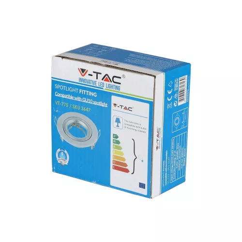 Süllyesztett mennyezeti lámpatest GU10 kerek szürke VT-775 V-TAC