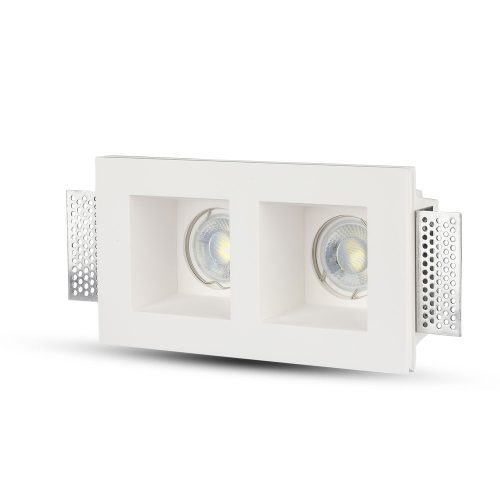 Süllyesztett mennyezeti lámpatest, 2xGU10 négyzet, fehér VT-762 V-TAC