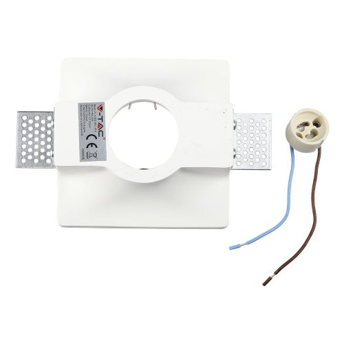 Süllyesztett mennyezeti lámpatest GU10 négyzet, fehér VT-714 V-TAC