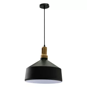   Függesztett lámpa E27 lámpatest fekete ernyő fa felülettel VT-7545 V-TAC
