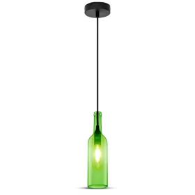   Függesztett lámpa E14, üvegbúra, zöld flakon VT-7558 V-TAC