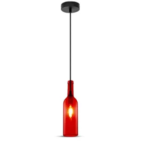   Függesztett lámpa E14 lámpatest, üvegernyő, piros palack VT-7558 V-TAC