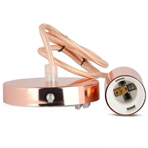 Függesztett lámpa E27 lámpatest króm ernyő Rose Gold VT-7448 V-TAC