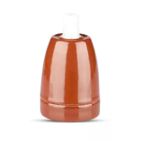   Függesztett lámpa E27 lámpatest, porcelán ernyő, barna VT-799 V-TAC