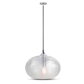   Függesztett lámpa E27 lámpatest üvegernyő átlátszó DIAMOND CUT D:330 VT-7350 V-TAC