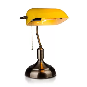   Bankár asztali lámpa E27 Old Gold Yellow lámpaernyő VT-7151 V-TAC