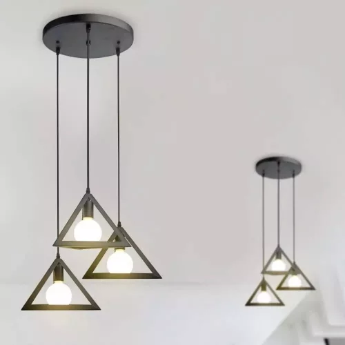 Függesztett lámpa E27 háromszoros geometriai fekete VT-7144 V-TAC