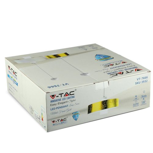 Függesztett lámpa 7W 4000K LED arany FÜGGŐLÁMPÁK VT-7666 V-TAC
