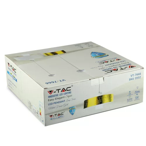 Függesztett lámpa 7W 3000K LED Gold FÜGGŐLÁMPÁK VT-7666 V-TAC