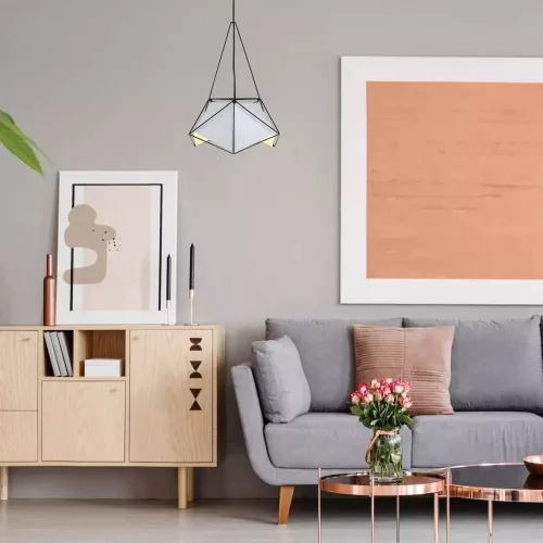 Függesztett lámpa E27 Geometrikus fekete PRISM 40x54cm VT-7401 V-TAC