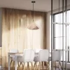 Függesztett lámpatest E27 Geometrikus rózsaszín fa bevonattal PASTEL PRISM D:320*270MM VT-7323 V-TAC