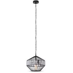   Függesztett lámpa E27 fém és kristály D: 33x30cm VT-7334 V-TAC