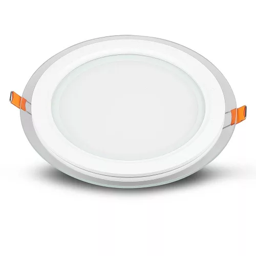Süllyesztett LED panel 18W 6400K üveg kerek FLICKER FREE VT-1881G V-TAC