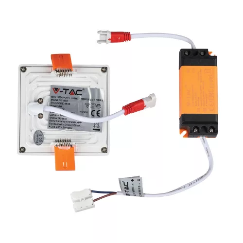 LED panel Süllyesztett 8W 3000K SLIM Négyzet VT-888 V-TAC