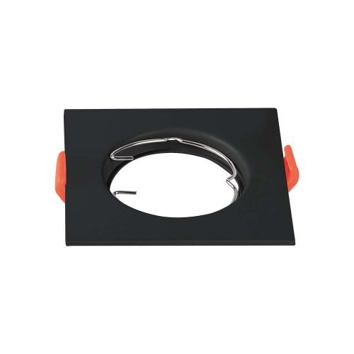 Mennyezeti lámpatest süllyesztett GU10 négyzet fekete 2 db VT-930 V-TAC