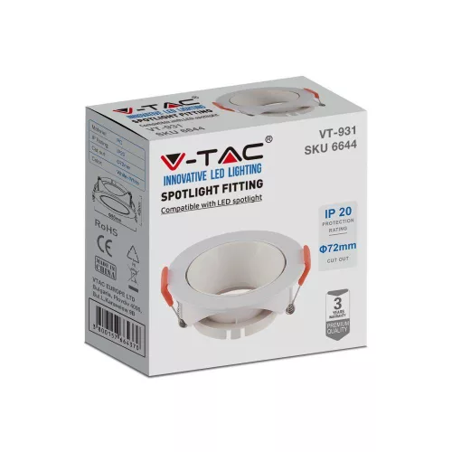 Süllyesztett mennyezeti lámpatest GU10 kerek szürke VT-931 V-TAC