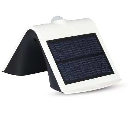 LED 1,5W napelemes fali lámpa 4000K mozgásérzékelővel fehér + fekete VT-767-2 V-TAC