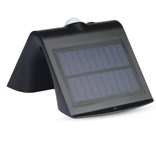 LED 1.5W napelemes fali lámpa 4000K mozgásérzékelővel fekete VT-767-7 V-TAC