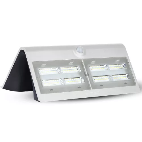 7W LED szolár oldalfali lámpa 4000K mozgásérzékelővel fehér + fekete VT-767-7 V-TAC