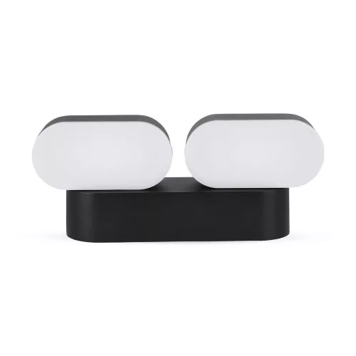 LED fali lámpa 12W 3000K IP65 350°-ban forgatható dupla fekete VT-814 V-TAC
