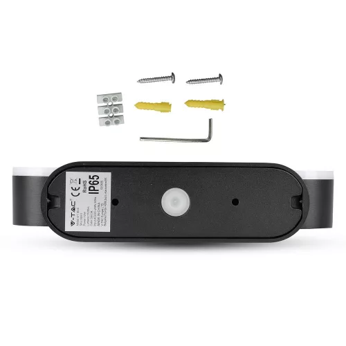 LED fali lámpa 12W 3000K IP65 350°-ban forgatható dupla fekete VT-814 V-TAC