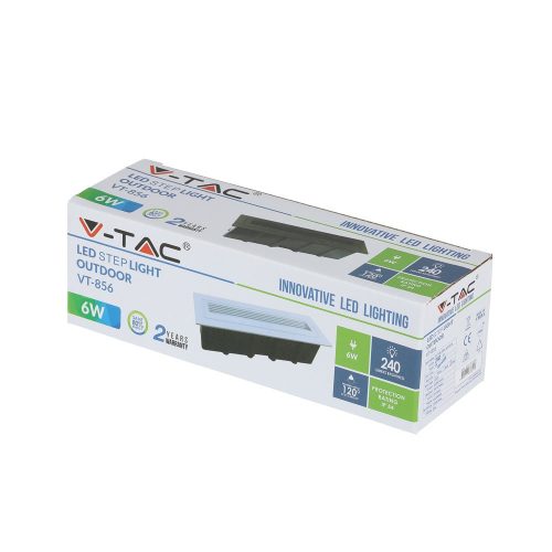 LED lépcsőlámpa 6W 3000K négyszögletes szürke lépcsőlámpa VT-856 V-TAC