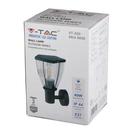 Kerti lámpa fali lámpatest E27 sötétszürke matt VT-835 V-TAC