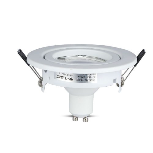 3x süllyesztett fehér lámpatest + GU10 LED izzó 5W 3000K VT-3333 V-TAC készlet