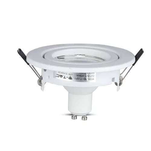 3x süllyesztett fehér lámpatest + GU10 LED izzó 5W 4000K VT-3333 V-TAC készlet