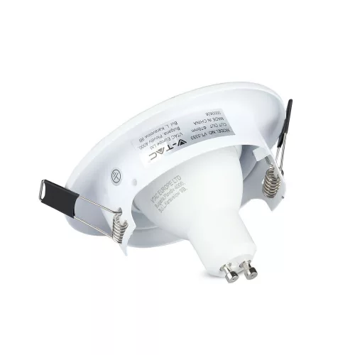 3x süllyesztett fehér lámpatest + GU10 LED izzó 5W 4000K VT-3333 V-TAC készlet