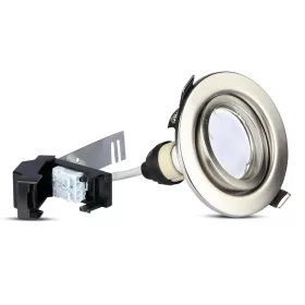  3x Süllyesztett süllyesztett lámpatest Satin Nickel + GU10 LED izzó 5W 3000K VT-4444 V-TAC