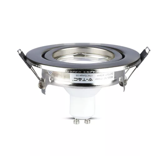 3x Süllyesztett süllyesztett lámpatest Satin Nickel + GU10 LED izzó 5W 3000K VT-4444 V-TAC