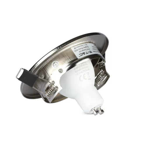 3x Süllyesztett süllyesztett lámpatest szatén nikkel + GU10 LED izzó 5W 4000K VT-4444 V-TAC