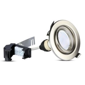   3x süllyesztett lámpatest szatén nikkel + GU10 LED izzó készlet 5W 6400K VT-4444 V-TAC