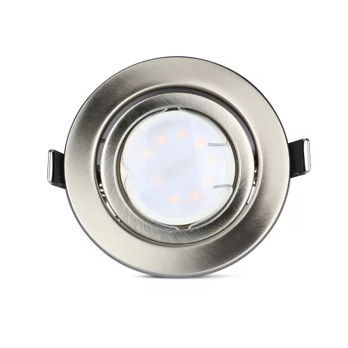 3x süllyesztett lámpatest szatén nikkel + GU10 LED izzó készlet 5W 6400K VT-4444 V-TAC