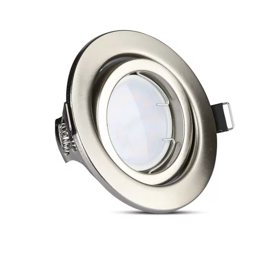 3x süllyesztett lámpatest szatén nikkel + GU10 LED izzó készlet 5W 6400K VT-4444 V-TAC